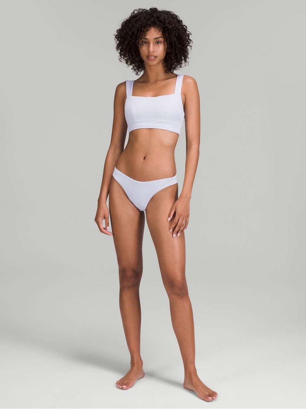 Lululemon Smocked Bikini Swimsuit 2 PC Set Pastel Blue Size 10 Medium NWT - Picture 4 of 11